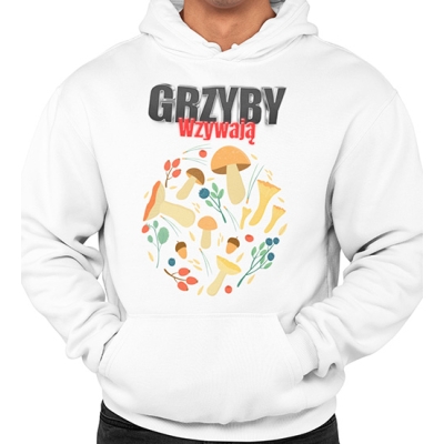 BLUZA Z KAPTUREM grzybowa GRZYBY WZYWAJĄ